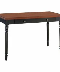 Buy 🌟 Leick Home Office Farmhouse Writing Desk Drawer In Blac And Russet 🎉