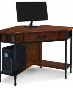 Wholesale โ Leick Home Leick Ironcraft Corner Computer Desk In Mission Oak โญ
