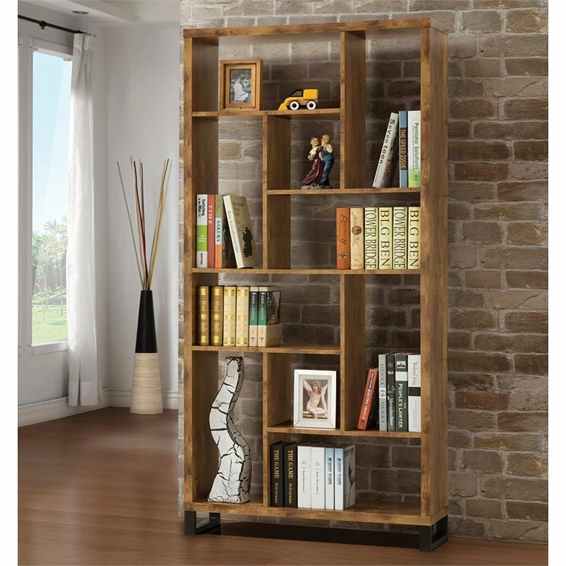 Outlet ๐ฅ Home Square 2 Piece Modern Bookcase Set In Antique Nutmeg And Black โ - Image 3