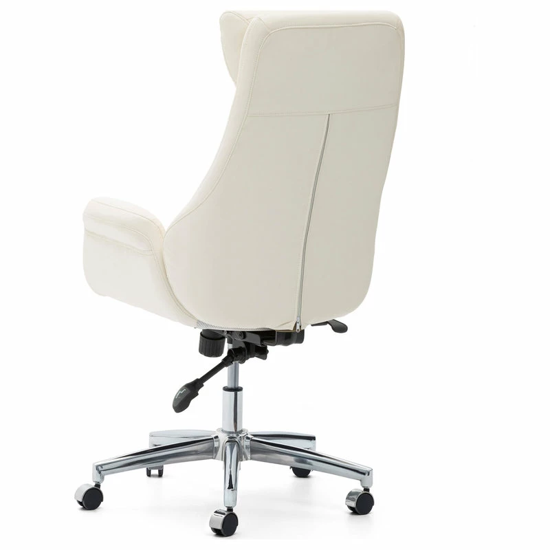 Best reviews of โ๏ธ Glitzhome Mid-Century Leatherette Adjustable Swivel High Back Office Chair, Cream White ๐ - Image 11