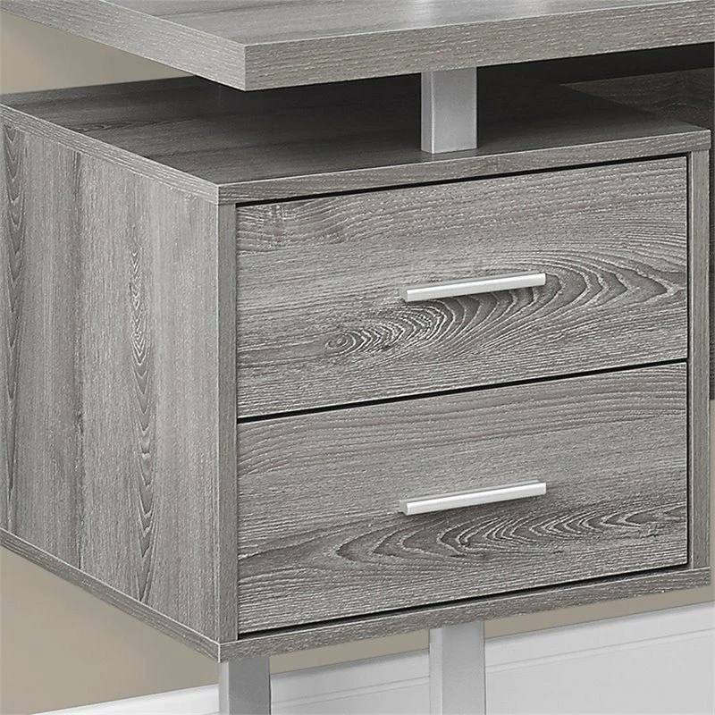 Discount π Monarch L Modern Wood Gray Finish Shaped Corner Computer Desk π - Image 3