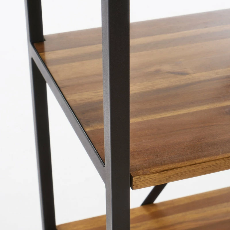 Hot Sale 👍 GDFStudio Relee Modern Industrial 4 Shelf Acacia Wood Slim Bookcase ❤️ - Image 6