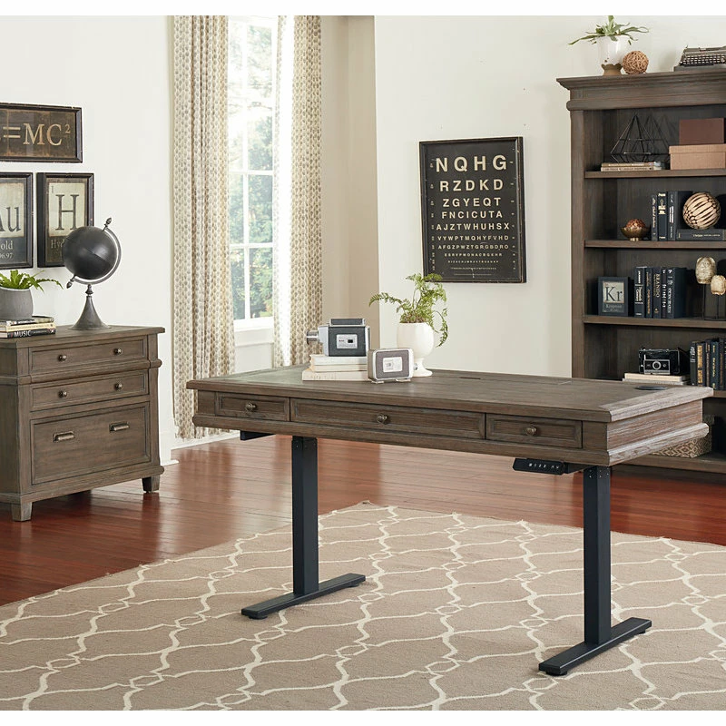 Cheap ๐ Martin Furniture Carson Sit/Stand Height Adjustable Desk In Weathered Dove ๐ - Image 2