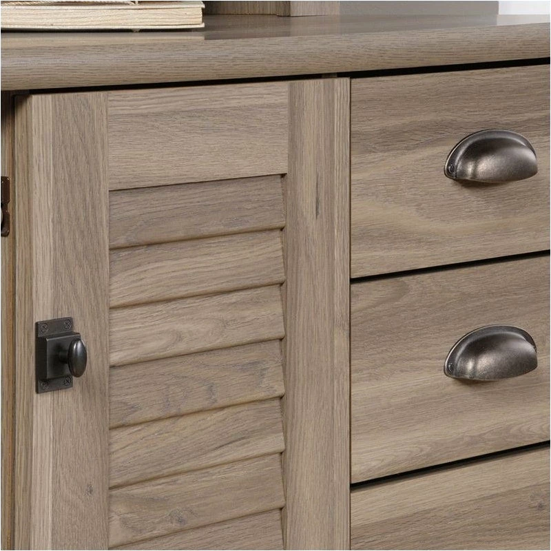 Cheapest 👍 Sauder Harbor View Computer Desk With Hutch In Salt Oak ⌛ - Image 3