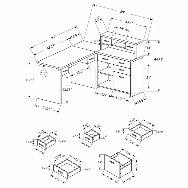 Top 10 โ Monarch Specialties Computer Desk - Espresso Left Or Right Facing Corner โ - Image 3