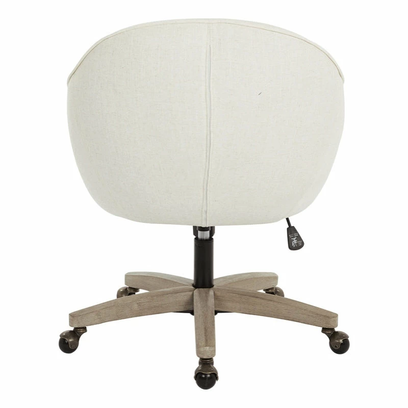 Discount π€© Office Star Products Nora Office Chair In Linen Cream Fabric With Gray Brush Wood Base KD β - Image 4