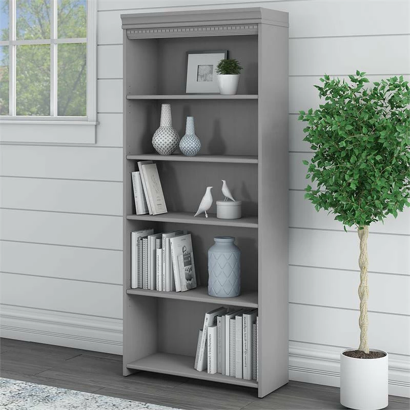 Hot Sale ⌛ Bush Business Furniture Bush Furniture Fairview 5 Shelf Bookcase In Cape Cod Gray ⌛ - Image 2