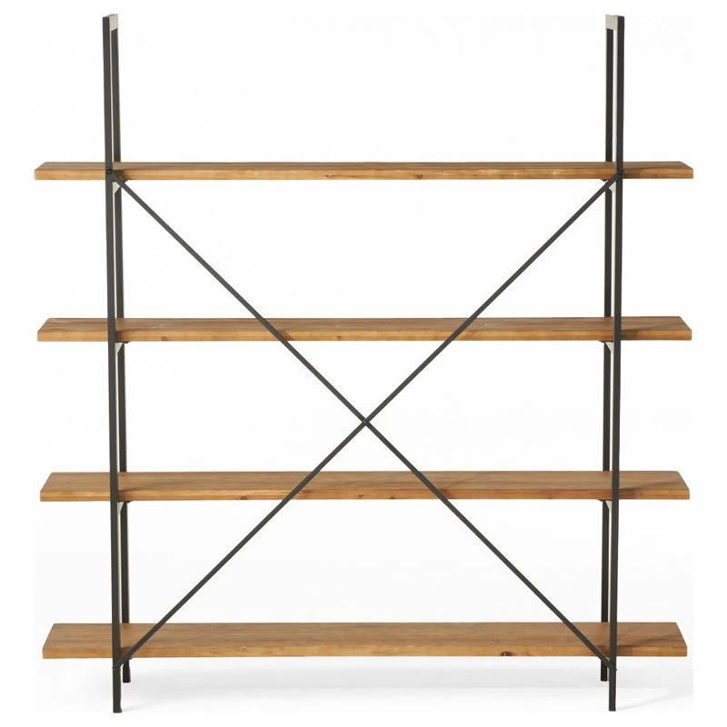 Cheap ๐ฅฐ GDFStudio Elizabeth Industrial 4 Shelf Firwood Bookcase โ - Image 4