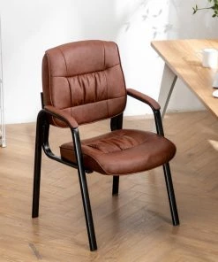 Discount ๐ Btexpert Keith Leather Reception Chair, Black, Espresso ๐