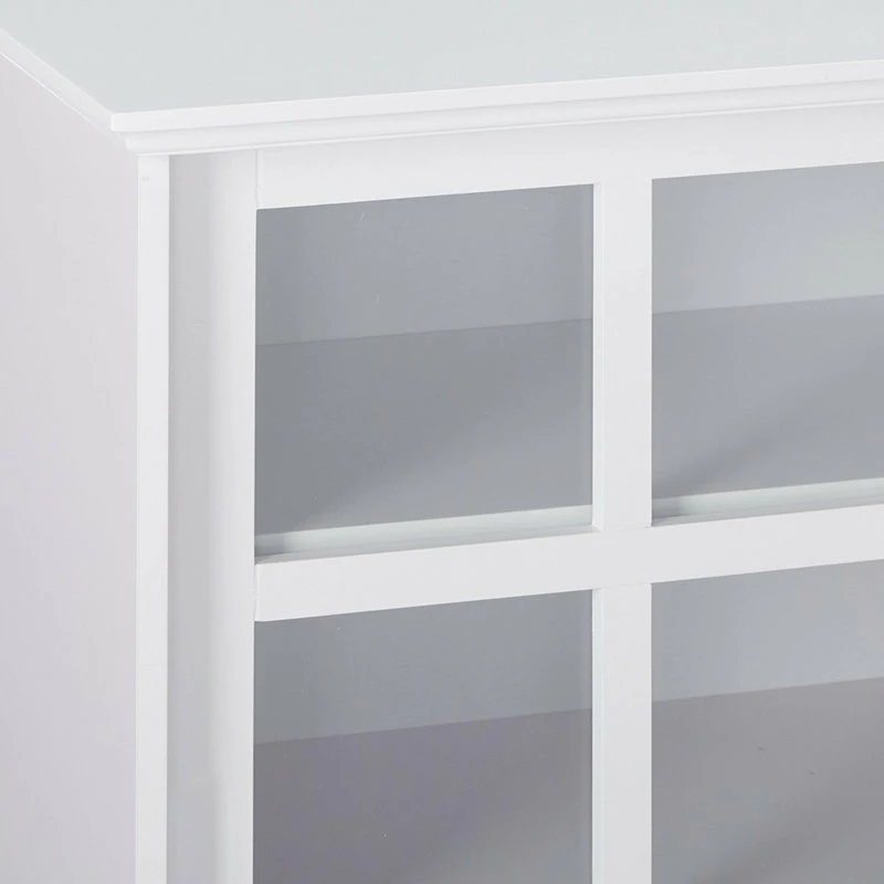Cheap ❤️ Pilaster Designs Wood Curio Cabinet With Glass Sliding Doors White Finish 👍 - Image 5