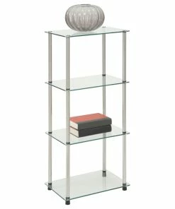 Deals 🧨 Convenience Concepts Designs2Go Classic Glass 4 Tier Tower R2-150 👍