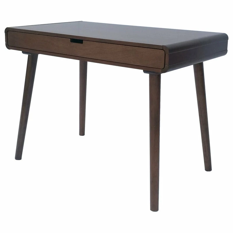 Outlet โจ GDFStudio GDF Studio Rex Mid Century Rubberwood Writing Desk, Medium Brown ๐