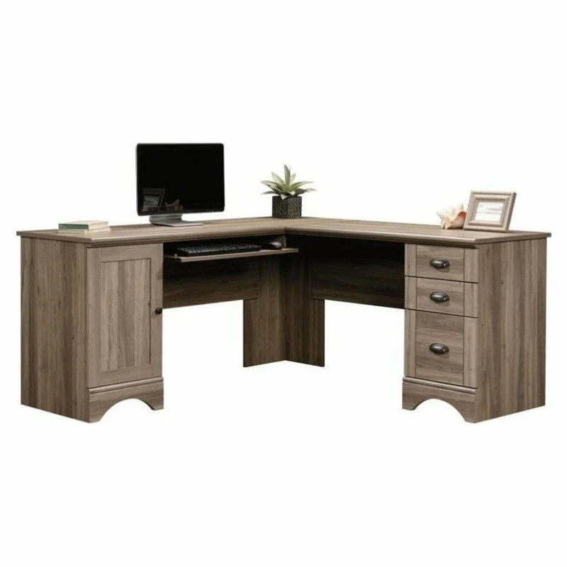 Best reviews of ๐ฏ Sauder Harbor View Contemporary Wood L Shaped Computer Desk In Salt Oak โญ