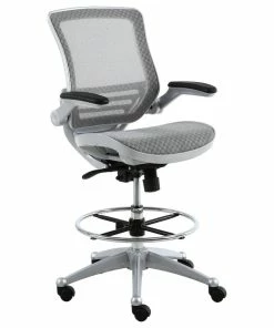 Outlet 🎁 Harwick Evolve All Mesh, Heavy Duty Drafting Chair, Platinum 😉