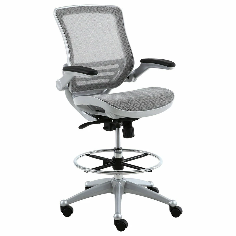 Outlet π Harwick Evolve All Mesh, Heavy Duty Drafting Chair, Platinum π