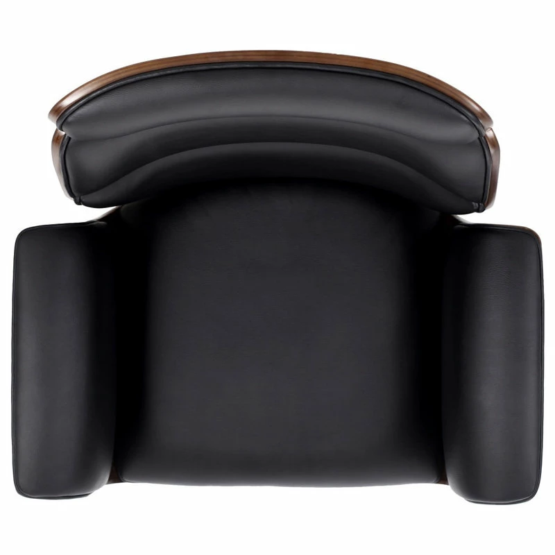 Coupon ๐ GDFStudio Byron Mid-Century Modern Swivel Office Chair, Black/Walnut/Silver โญ - Image 8