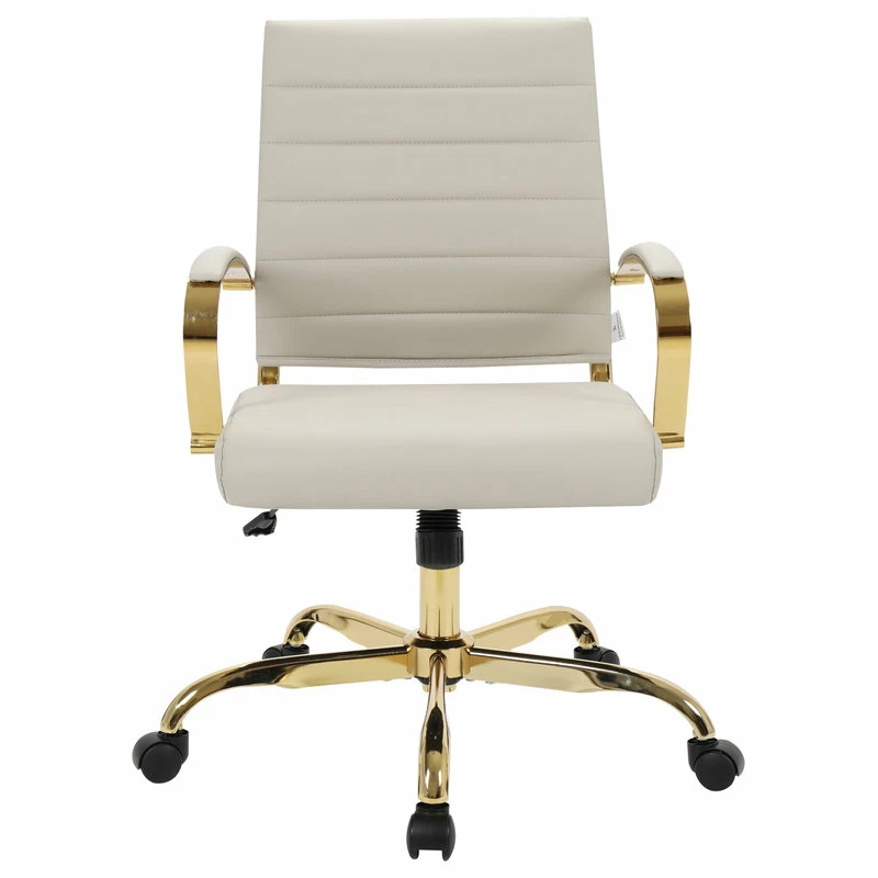 Flash Sale ๐ LeisureMod Benmar Modern Adjustable Leather Office Chair Gold Frame, Tan ๐ - Image 3