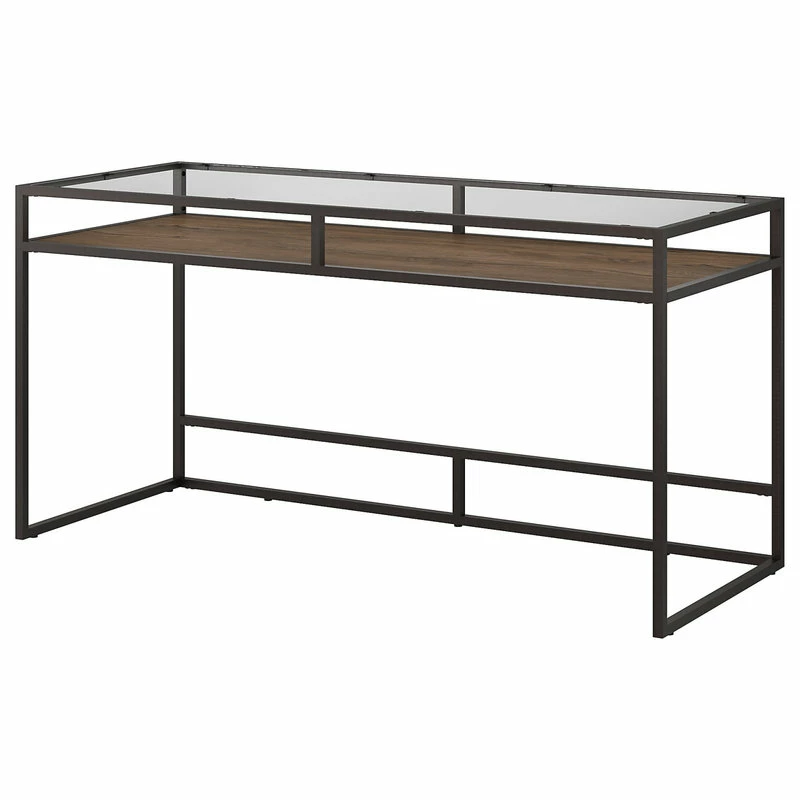 Buy ๐ Bush Industries Anthropology 60W Glass Top Writing Desk With Shelf ๐