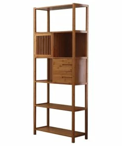 Buy ⌛ Boraam Industries, Inc. Selma Bamboo Bookcase, Left Facing Spindle Cabinet, Natural 🔥