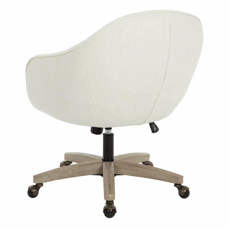 Discount π€© Office Star Products Nora Office Chair In Linen Cream Fabric With Gray Brush Wood Base KD β - Image 5