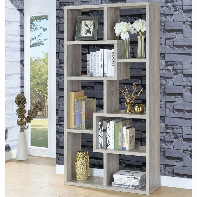 Budget 😍 Coaster Home Furnishings Coaster Contemporary Tall Spacious Wooden Bookcase In Gray Driftwood 😉 - Image 2