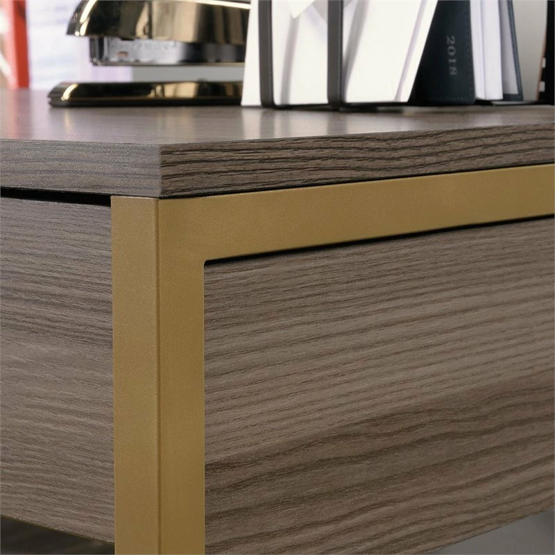 Brand new ๐ฅฐ Sauder International Lux L Shaped Writing Desk In Diamond Ash And Gold โ๏ธ - Image 5