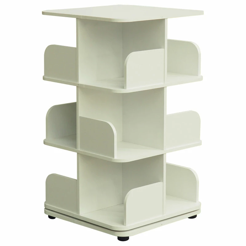 Best Sale โญ Pilaster Designs Oneonta Revolving Bookcase Tower Display Unit, Wood, White, 3 Tier โ๏ธ