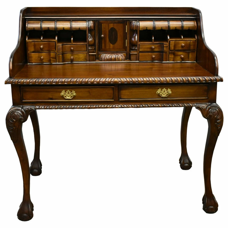 Hot Sale ๐ฅ Crafters And Weavers Legacy Solid Mahogany Wood Escritoire Secretary Desk, Brown Walnut ๐ - Image 2