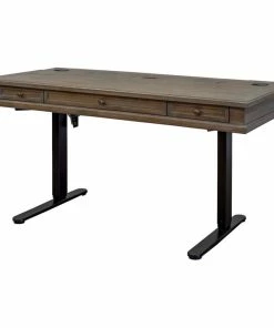 Cheap ๐ Martin Furniture Carson Sit/Stand Height Adjustable Desk In Weathered Dove ๐