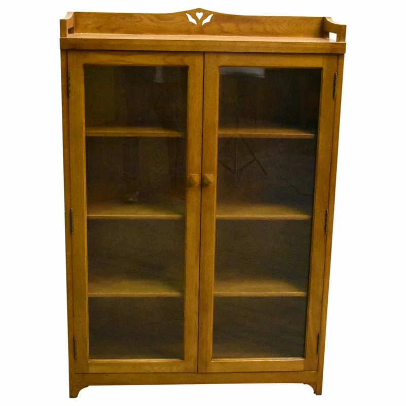 Coupon ๐ฅฐ Crafters And Weavers Mission Solid Oak Bookcase Curio Cabinet, Michael's Cherry โจ - Image 2