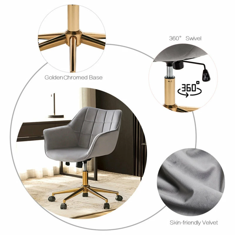 Wholesale ๐งจ Duhome Elegant Lifestyle Square Tufted Velvet Home Office Chair, Grey ๐ - Image 4