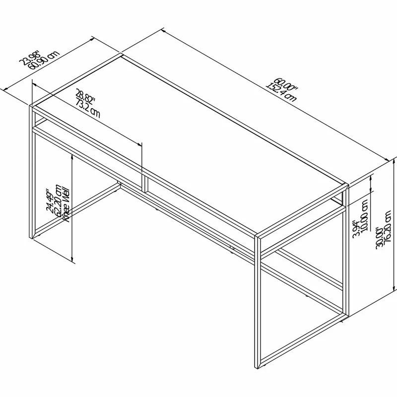 Buy ๐ Bush Industries Anthropology 60W Glass Top Writing Desk With Shelf ๐ - Image 5