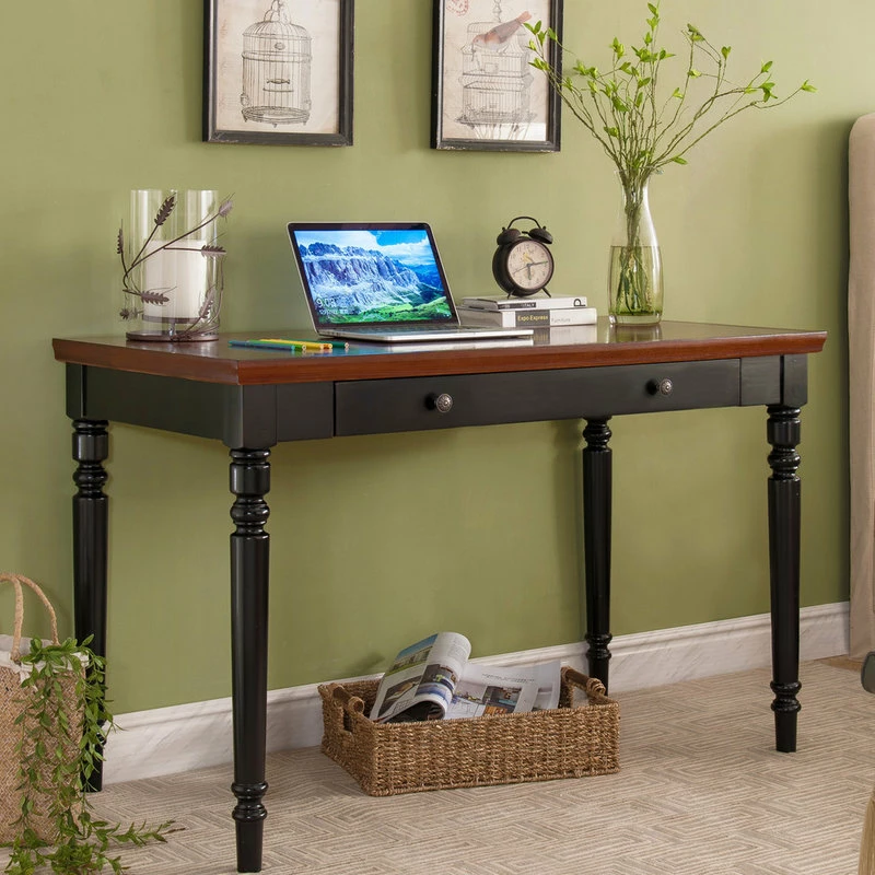 Buy ๐ Leick Home Office Farmhouse Writing Desk Drawer In Blac And Russet ๐ - Image 3