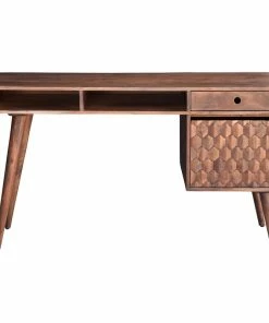 Cheapest 💯 M Mod-Arte Honeycomb Office Desk With File Cabinet, Dark Walnut 🛒