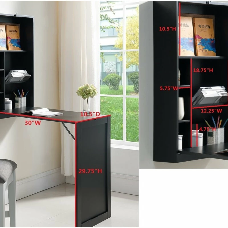 Best reviews of 😀 Pilaster Designs Eliza Wall-Mounted Fold-Out Convertible Writing Desk, White 🔔 - Image 3