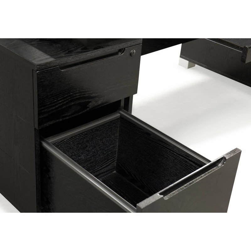 Wholesale ๐ Zuri Furniture 79” Modern Ford Black Oak Wood Desk Letter/Legal Filing Drawers ๐ฏ - Image 4