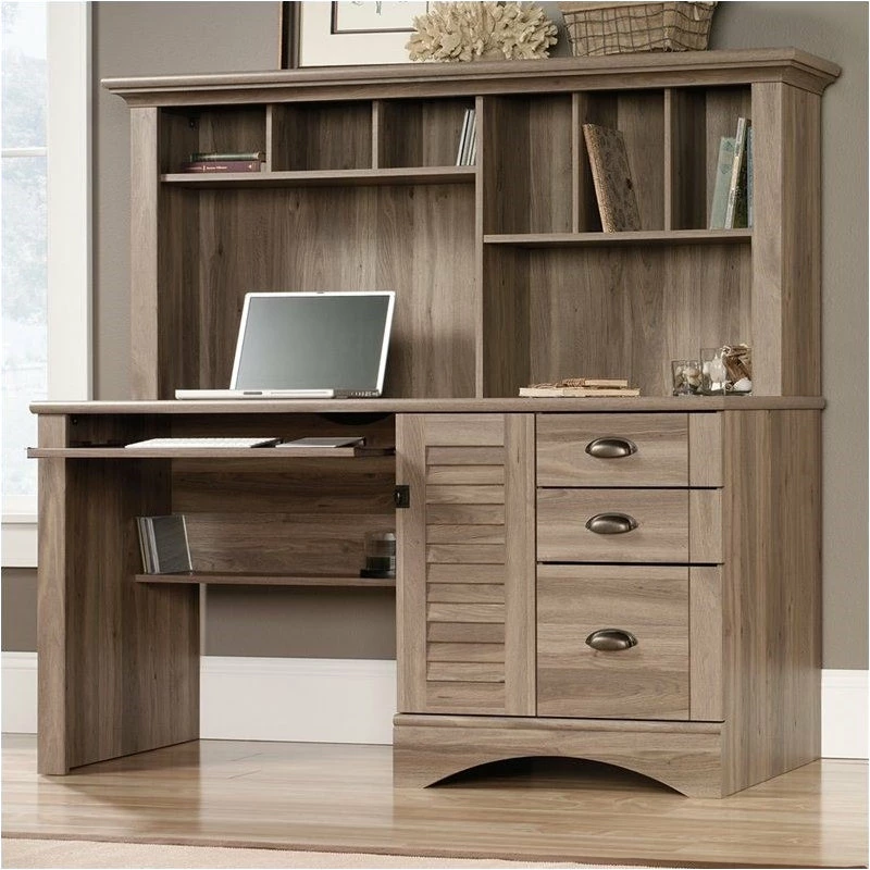 Cheapest 👍 Sauder Harbor View Computer Desk With Hutch In Salt Oak ⌛
