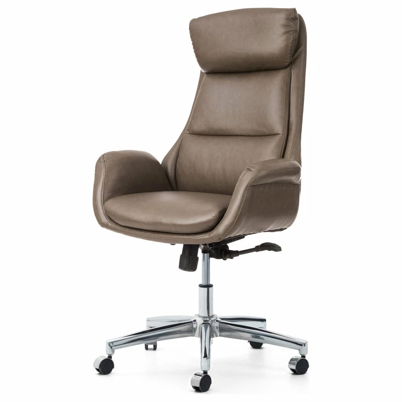 Cheapest ๐ Glitzhome Mid-Century Leatherette Adjustable Swivel High Back Office Chair, Brownish Grey ๐ฏ