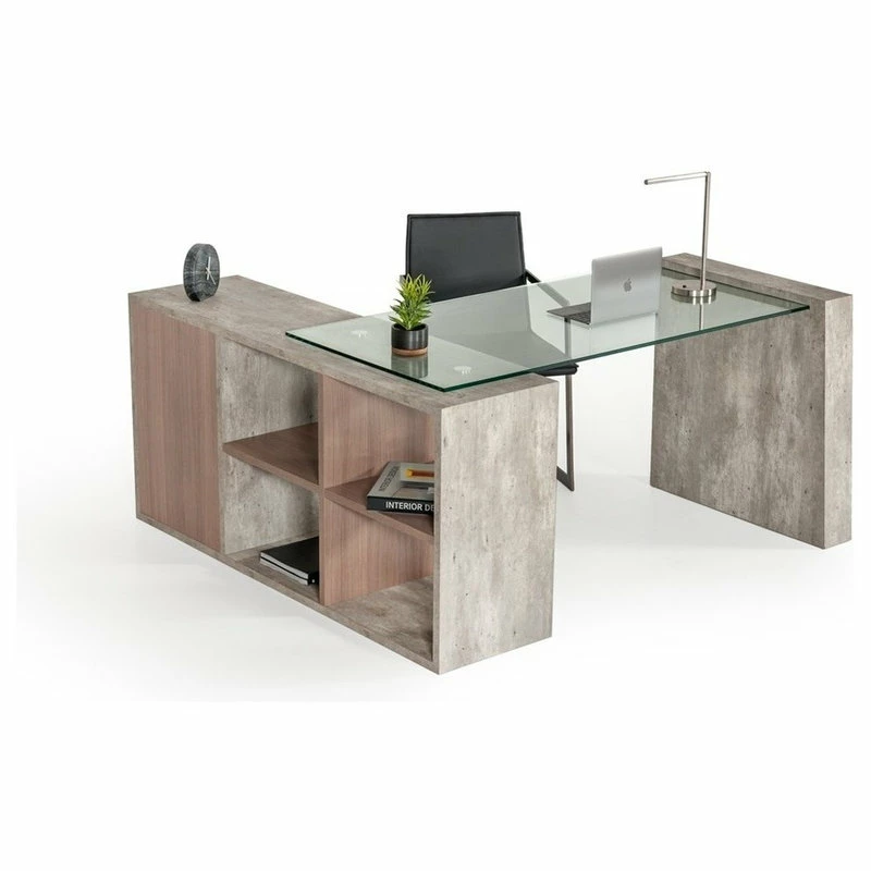 Discount ๐คฉ Vig Furniture Inc. Nova Domus Boston Modern Glass And Concrete Reversible Desk ๐ - Image 4