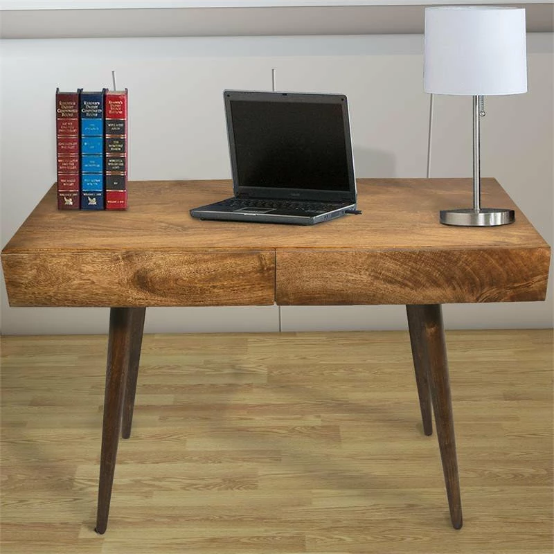 Wholesale โค๏ธ Benzara, Woodland Imprts, The Urban Port The Urban Port 20" Transitional Wood Writing Desk With 2 Drawers In Brown ๐ - Image 2