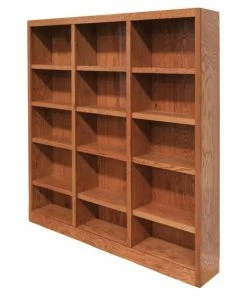 Brand new 😉 Concepts In Wood Traditional 72" Tall 15-Shelf Triple Wide Wood Bookcase In Dry Oak ⌛