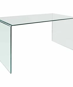 Best Pirce ๐ CII Creative Images International Glass Collection Bent Glass Office Desk, Clear ๐