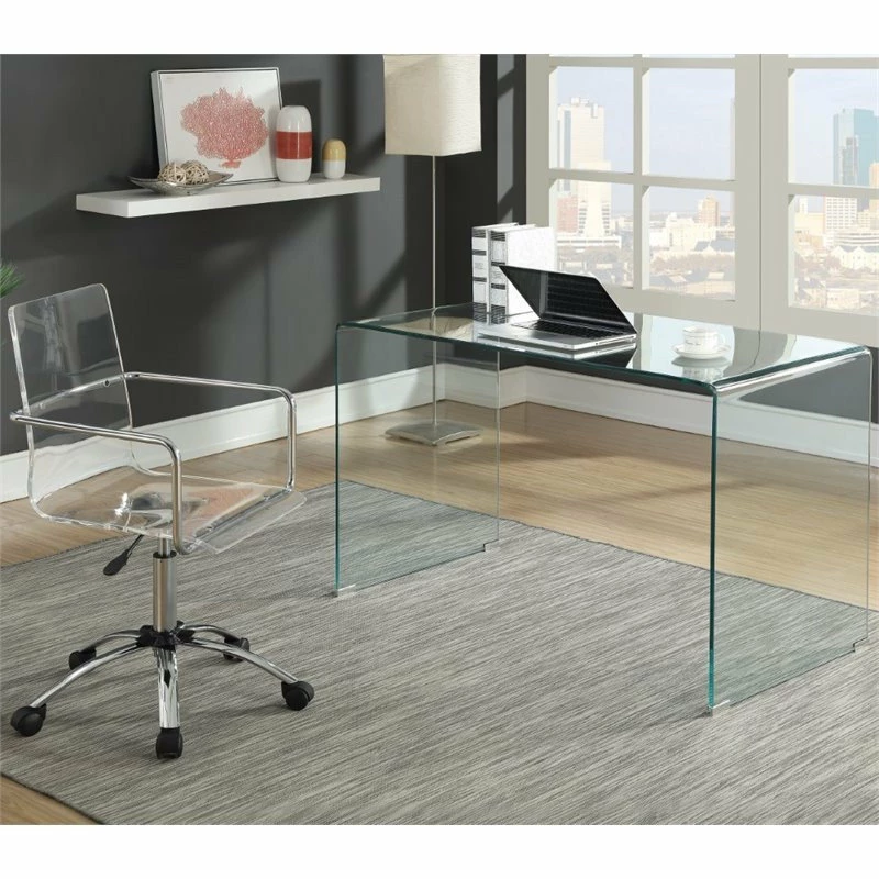 Cheap ๐ฅฐ Coaster Home Furnishings Coaster Highsmith Contemporary Clear Bent Glass Writing Desk ๐งจ - Image 3