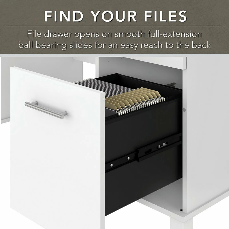 Hot Sale 💯 Bush Industries Somerset 60W Office Desk With Drawers, White ⌛ - Image 3