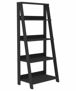 Best reviews of 💯 Walker Edison 55" Wood Ladder Bookshelf, Black ✔️
