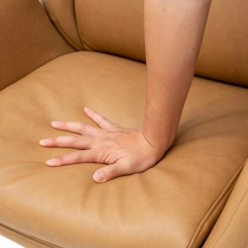 Promo ๐ฏ Glitzhome Mid-Century Modern Air Leatherette Adjustable Swivel High Back Office, Camel ๐ - Image 15