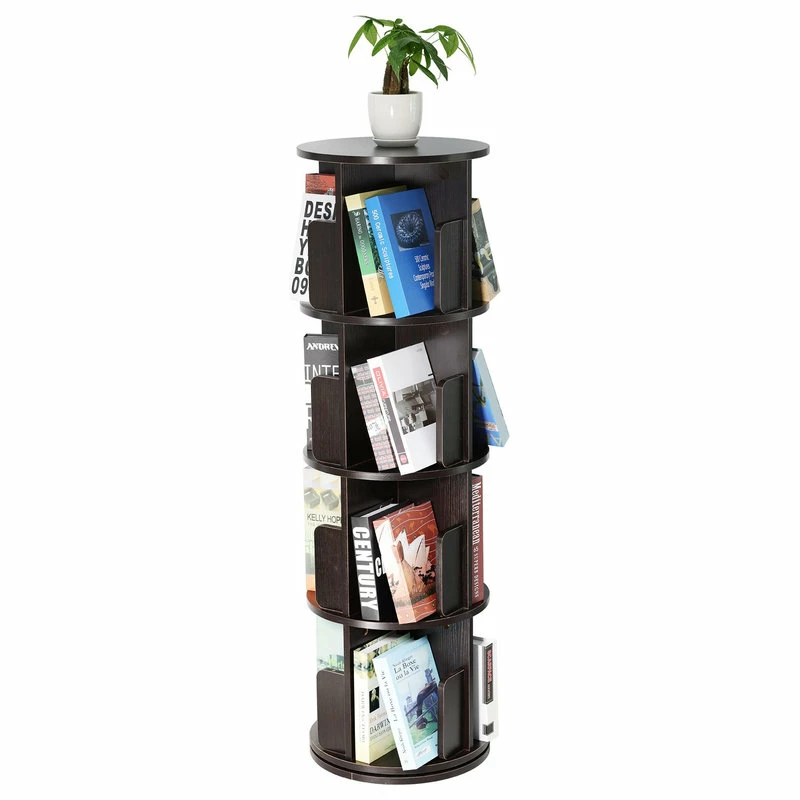 Wholesale ๐ FLINT GARDEN INC 4-Shelf 51.57 In Tall Revolving Bookcases, Dark Walnut โ๏ธ - Image 2