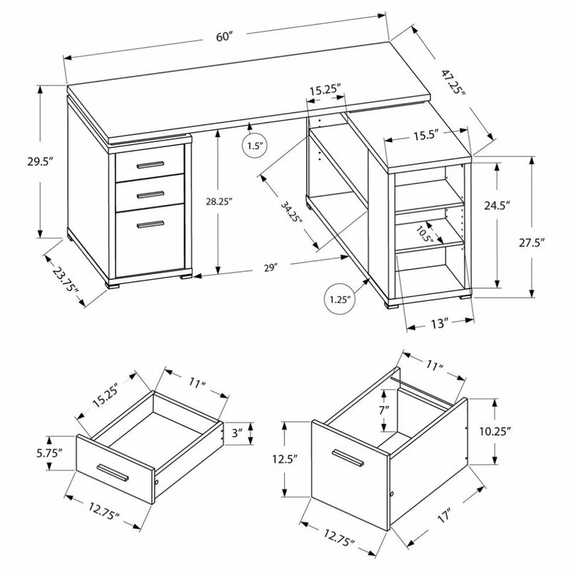 Top 10 โจ Monarch Specialties Left Or Right Facing Corner Computer Desk, Natural ๐ - Image 2