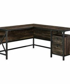 Buy 🥰 Sauder Steel River L Shaped Writing Desk In Carbon Oak And Black 👍