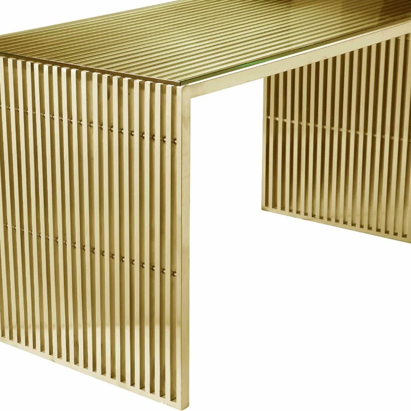 Coupon 🌟 Pangea Home Lux 59" Desk, Gold 👍 - Image 4